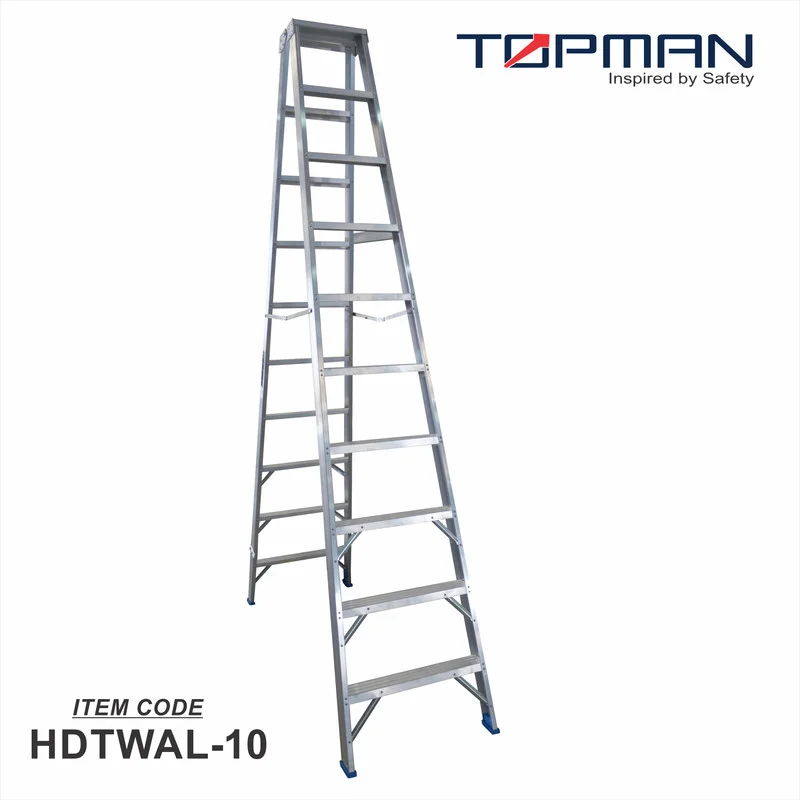 Topman Aluminum Heavy Duty 10-Step Double Sided Ladder (HDTWAL-10)