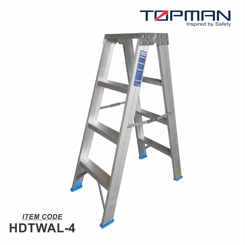 Topman Aluminum Heavy Duty 4-Step Double Sided Ladder (HDTWAL-4)