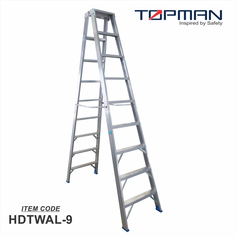 Topman Aluminum Heavy Duty 9-Step Double Sided Ladder (HDTWAL-9)