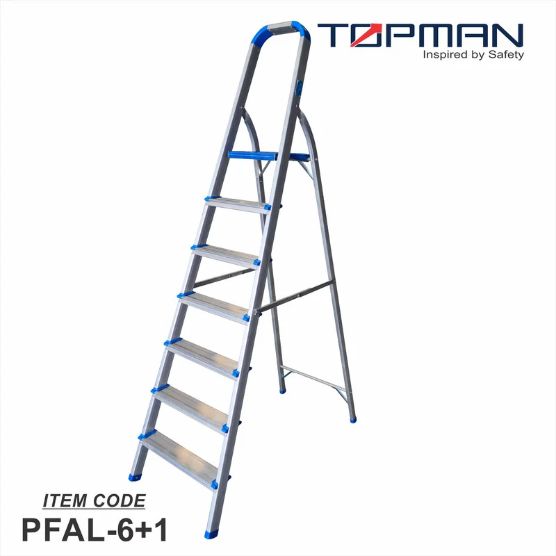 Topman Platform Aluminium Ladder - Steps : 6+1