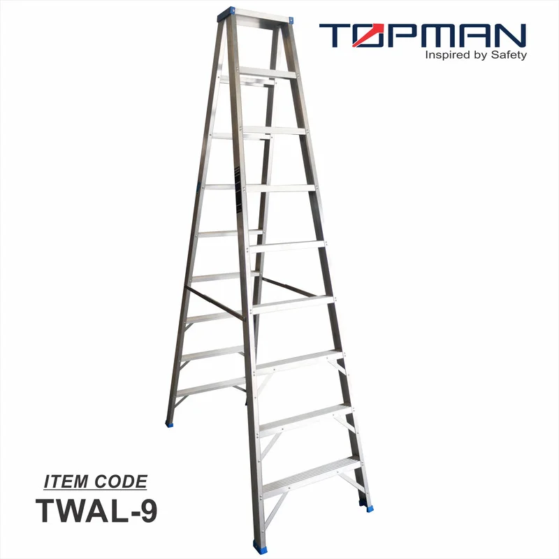 Topman Aluminum 9-Step Double Sided Ladder (TWAL-9)