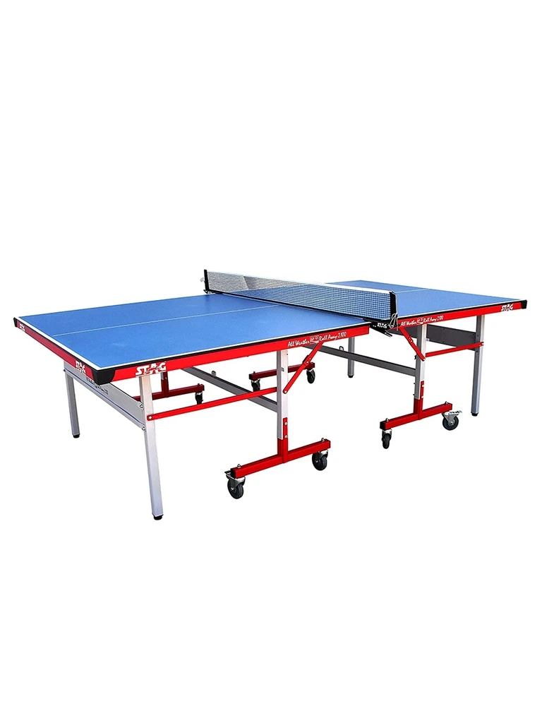 Stag 12mm Outdoor Rollaway Table Tennis Table with COMPREG Top 22 x 42mm