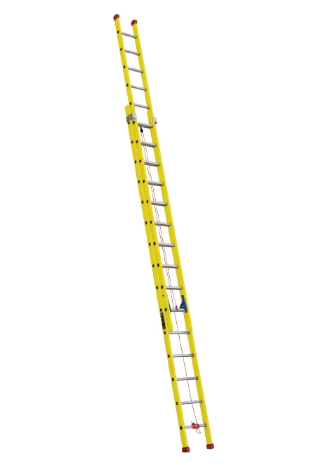 Topman Fiber Glass (FRP) Double Section Ladder - Steps : 15+15