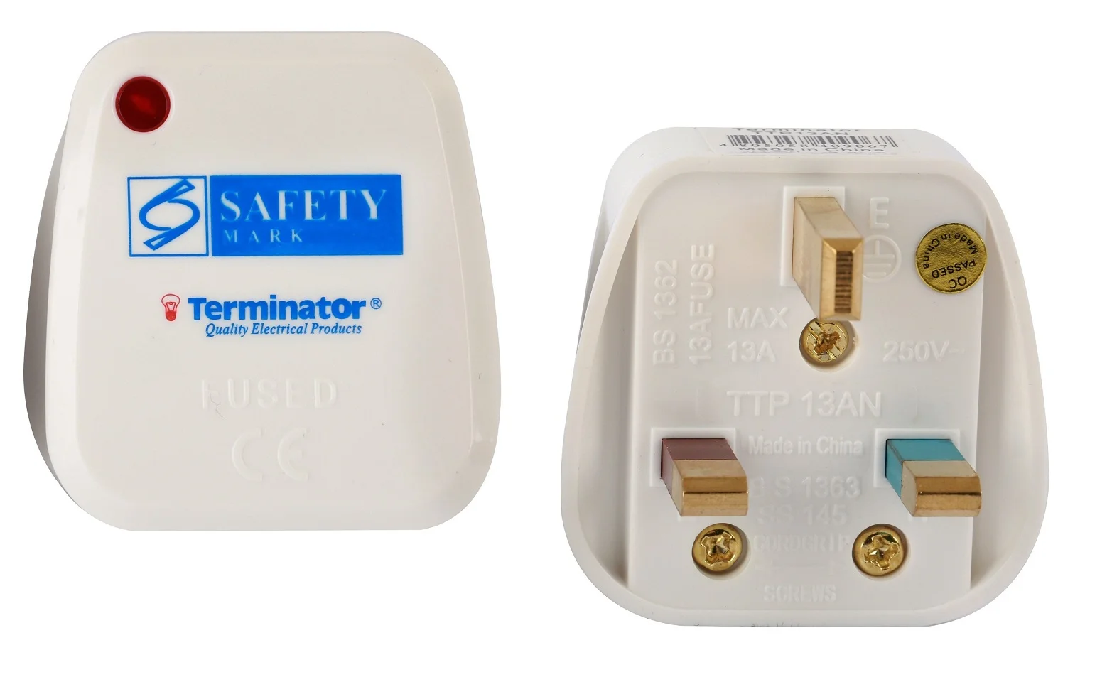 TERMINATOR 13A UK Top Plug with Fuse and Indicator