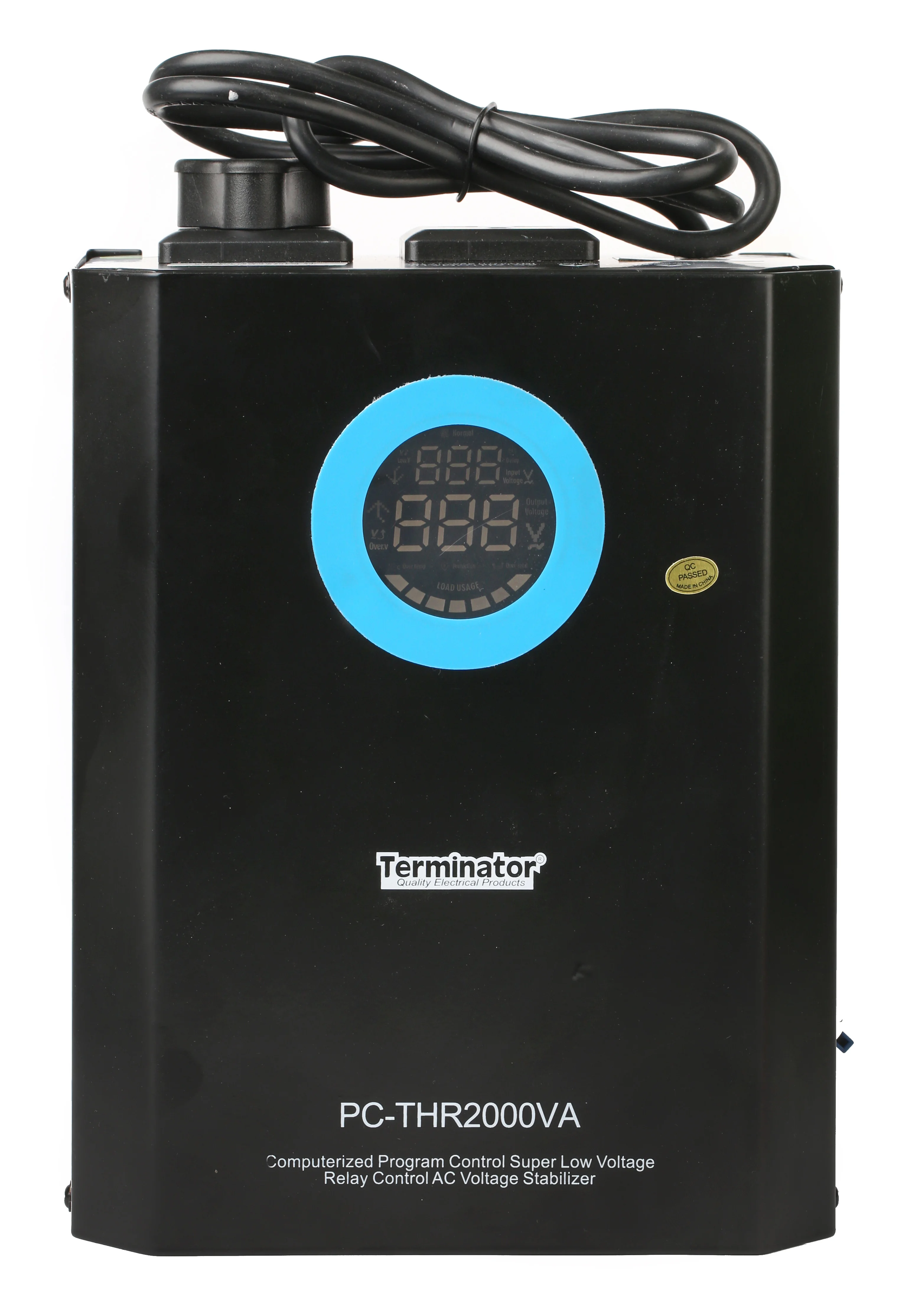 TERMINATOR Wall Mount Digital Dual Display Relay Type Voltage Regulator (Voltage Range 105 to 270 V) 2000 W