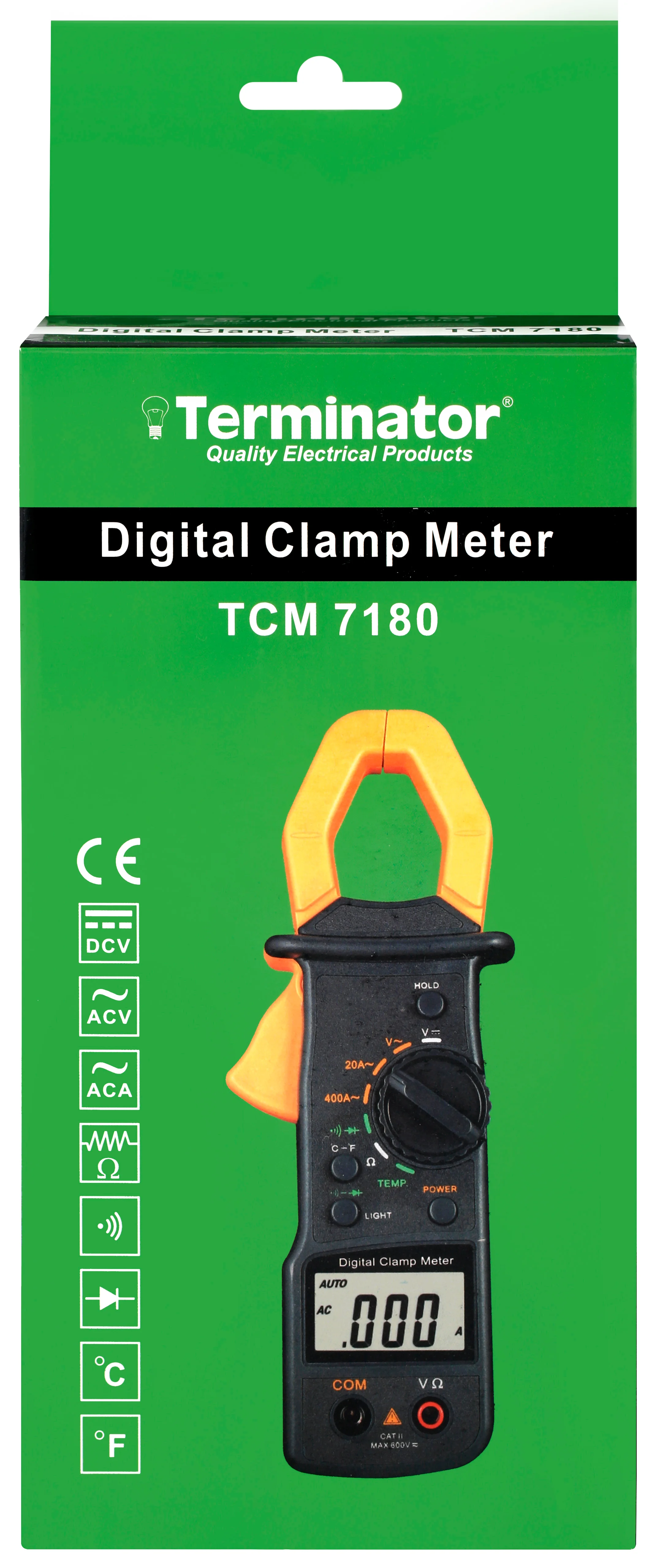 TERMINATOR Clamp Meter Digital AC/DC V Resistance Frequency ACV Temperature Diode and Continuity AC 400A