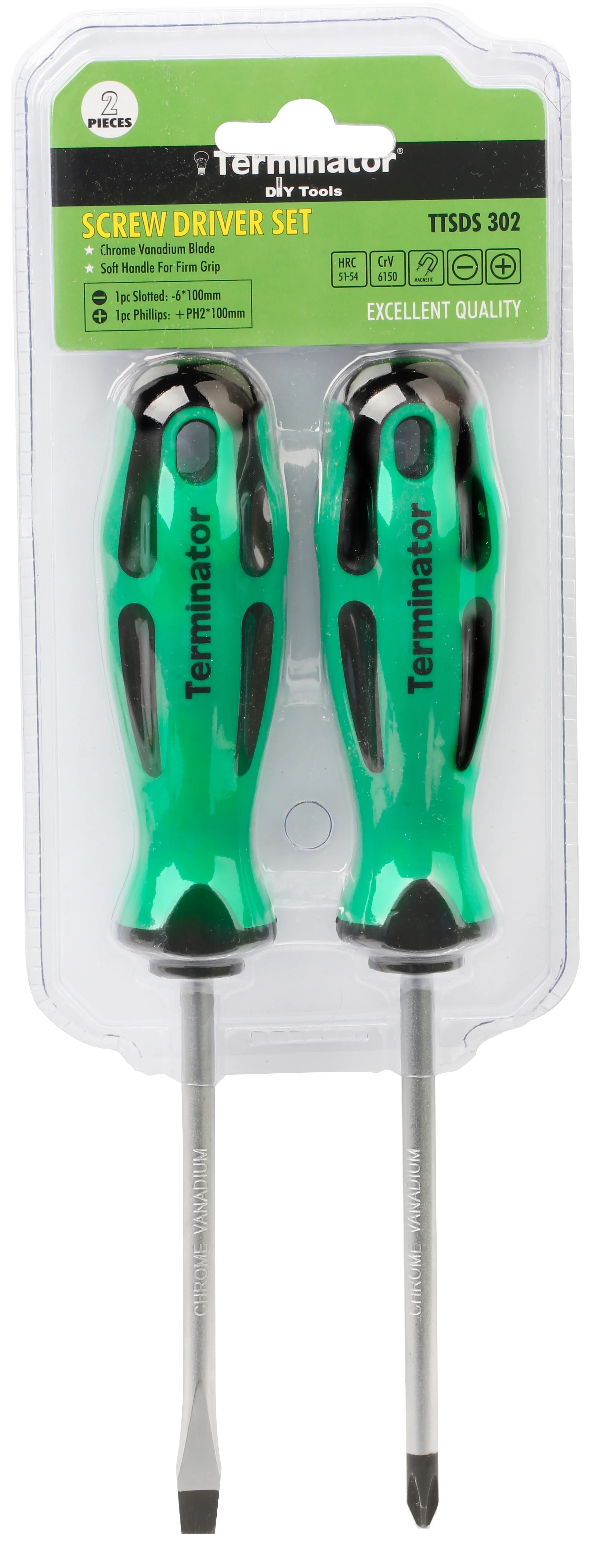 TERMINATOR Screw Driver Set 2 Pcs, 1 Pc (-) & 1 Pc (+)