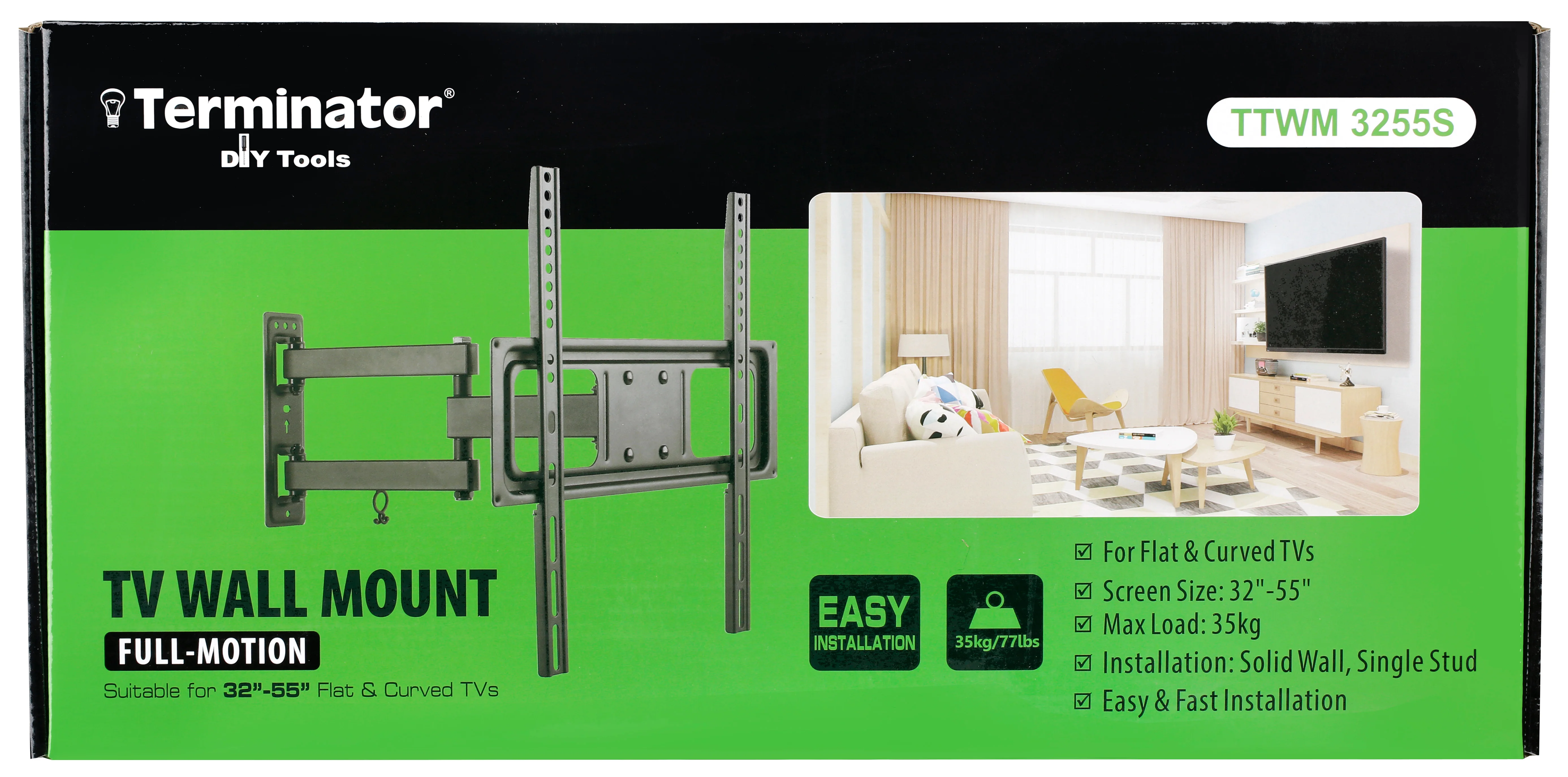 TERMINATOR TV Wall Mount 32 to 55 inch, Full Motion Swivel Type