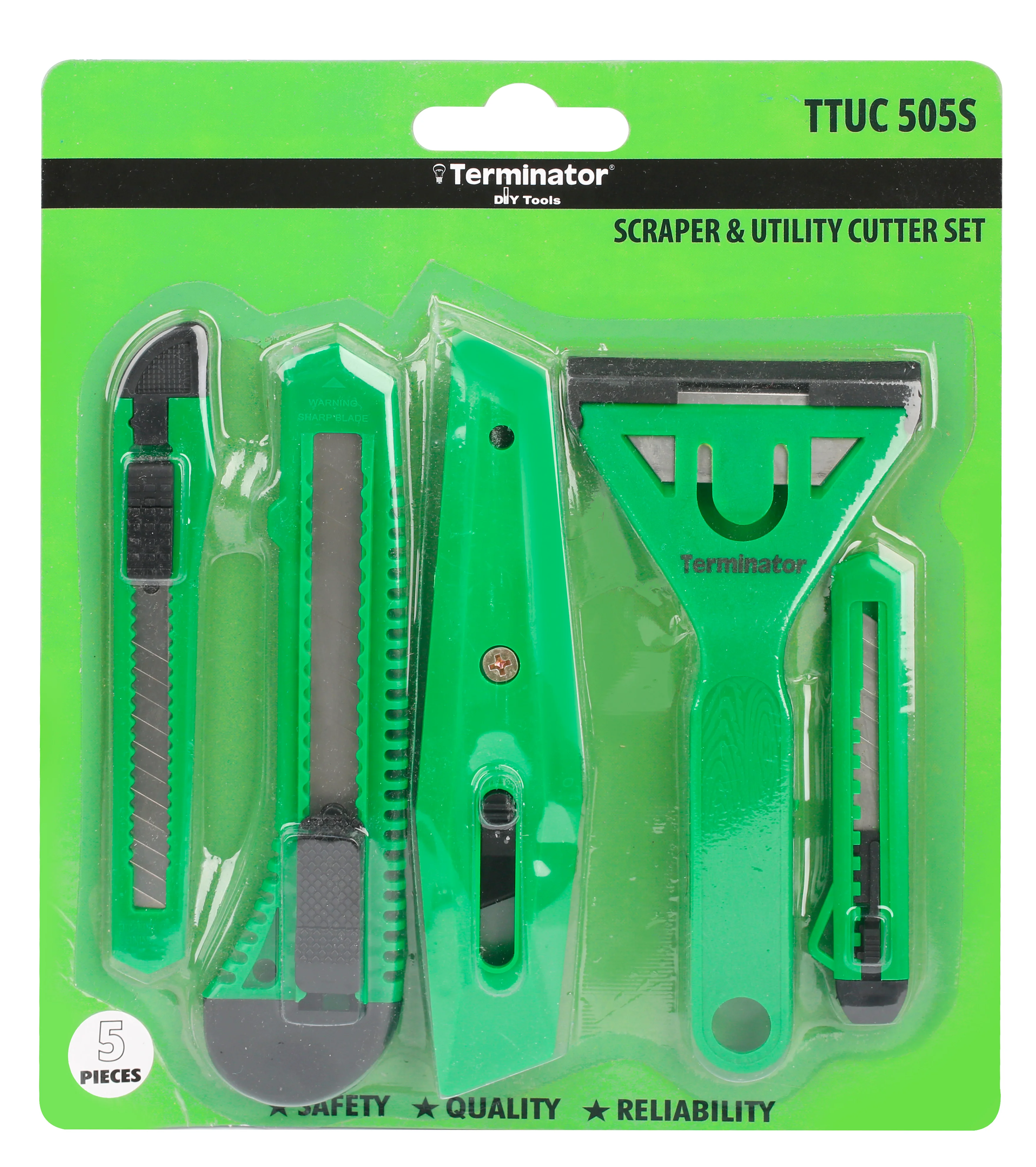 TERMINATOR Utility Cutter 4 Pcs Set With Scraper