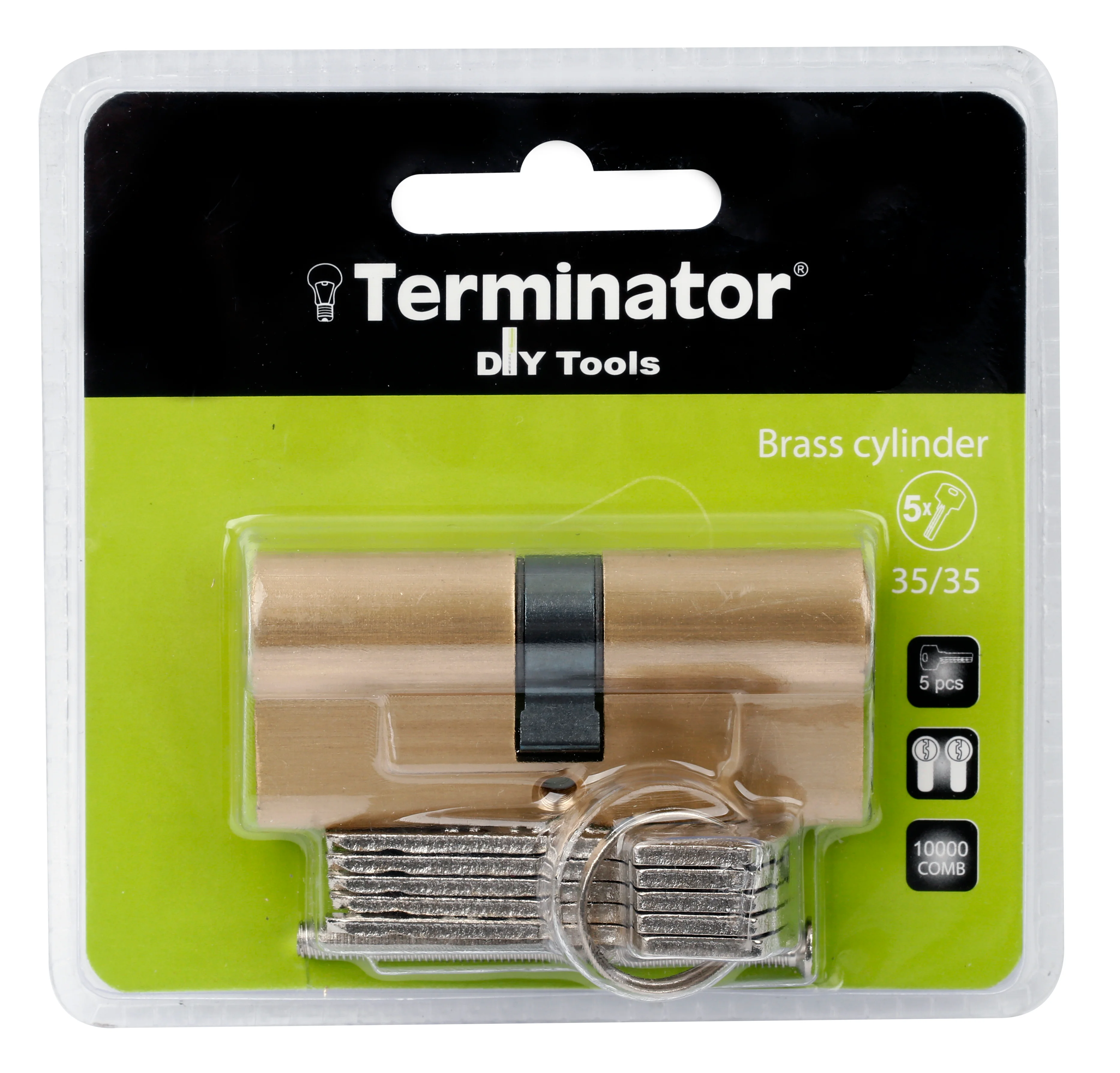 TERMINATOR Cylinder Door Lock with 5keys (35X35X35SB)