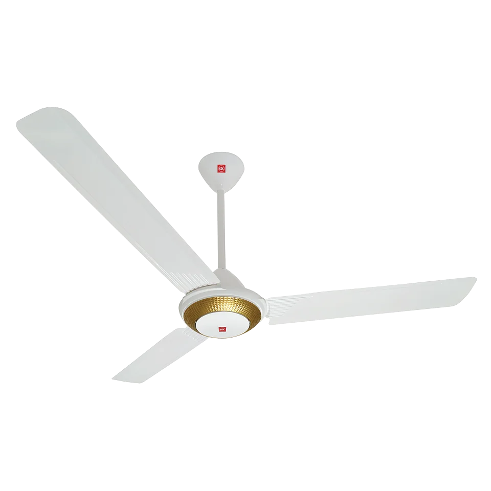 CEILING FAN 56"220V WHITE GOLD RING