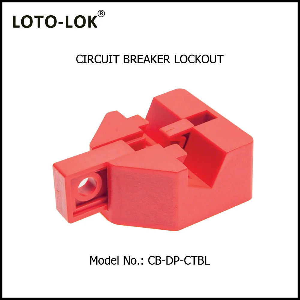 Circuit Breaker Locking Device - Locks 2 Pole MCB's.<BR>Color: Red. Model No: CB-DP-CTBL