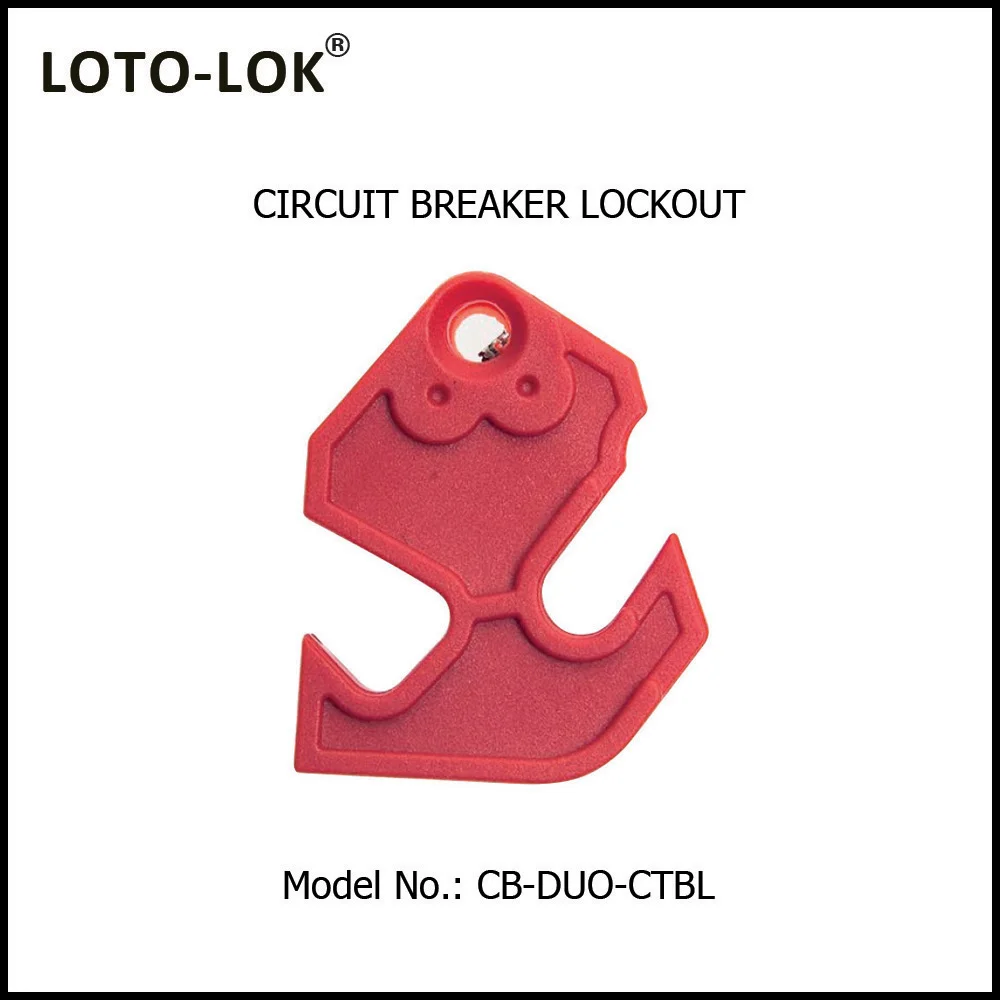 Circuit Breaker Locking Device for MCB's & MCCB's. Color: RED. Model No: CB-DUO-CTBL