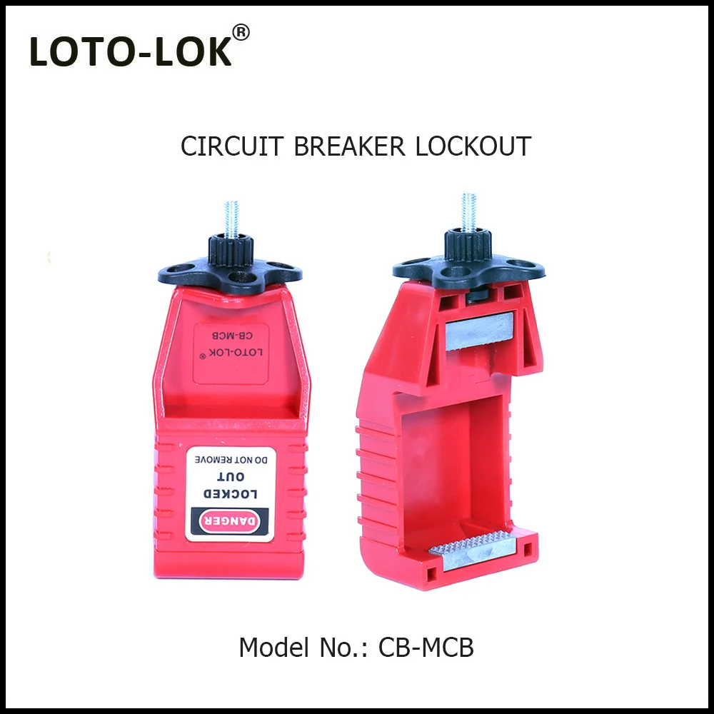 Circuit Breaker Locking Device to lock MCB upto 61 mm body length. Color: RED. Model No: CB-MCB