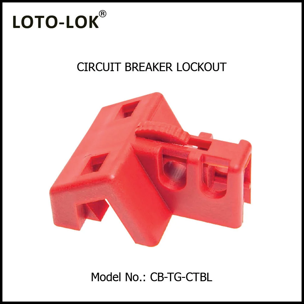 Circuit Breaker Locking Device - Locks 2 Pole MCB's.<BR>Color: Red. Model No: CB-TG-CTBL