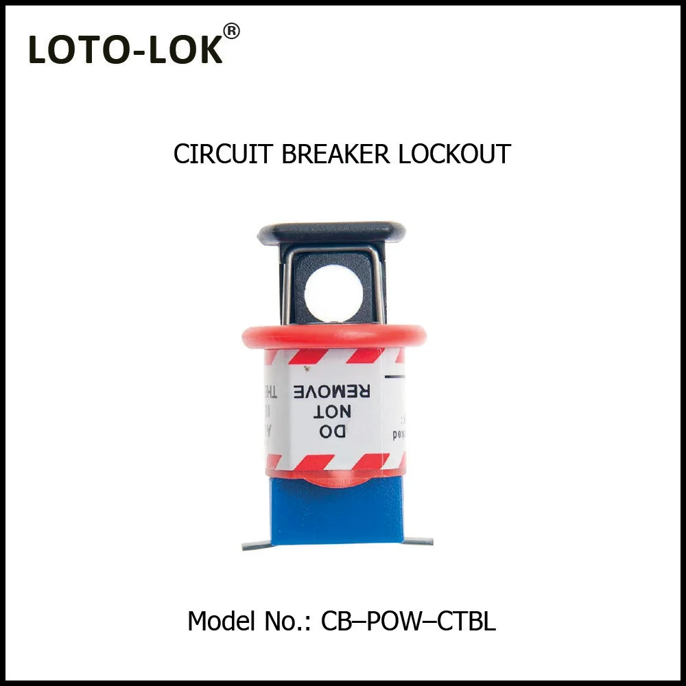 Circuit Breaker Locking Device PIN-OUT-WIDE for Miniature Circuit Breaker. Color: Blue. Model No: CB–POW–CTBL