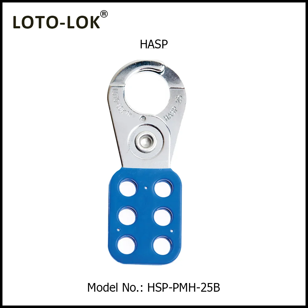 STEEL SAFETY LOCKOUT HASP.<BR>Color: Blue. Size: 25mm. Model No: HSP-PMH-25B