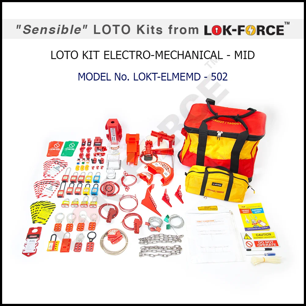 LOCKOUT / TAGOUT ELECTRO-MECHANICAL KIT - MID. Model No: LOKT-ELMEMD-502