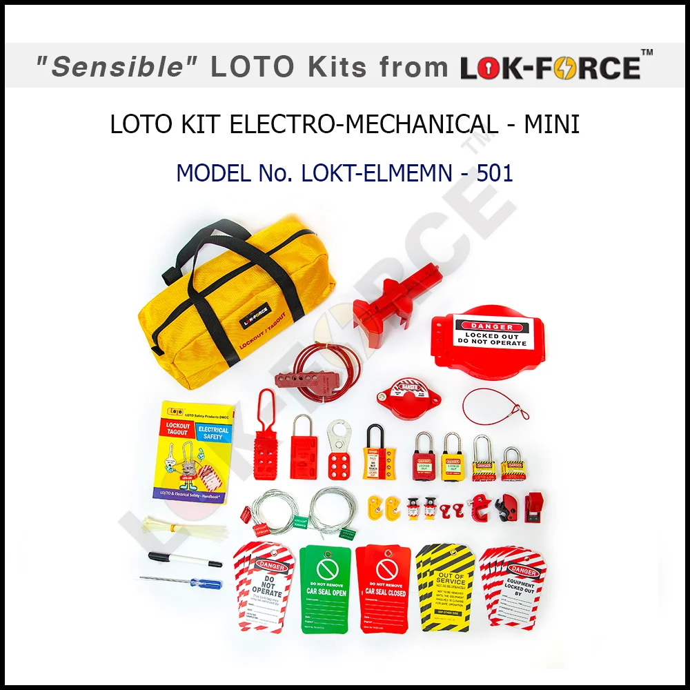 LOCKOUT / TAGOUT ELECTRO-MECHANICAL KIT - MINI. Model No: LOKT-ELMEMN-501