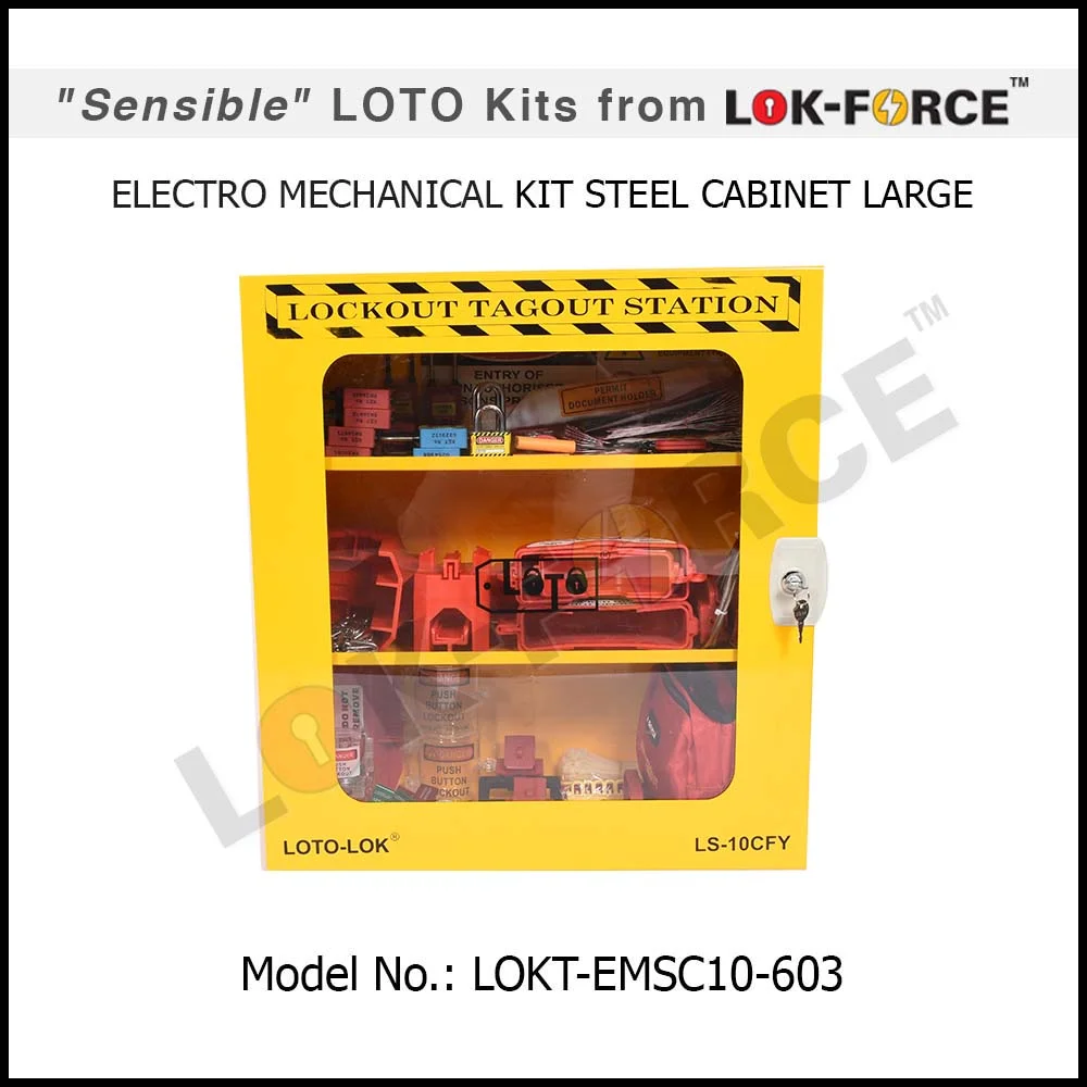 ELECTRO-MECHANICAL LOCKOUT TAGOUT KIT STEEL CABINET - LARGE. Model No: LOKT-EMSC10-603