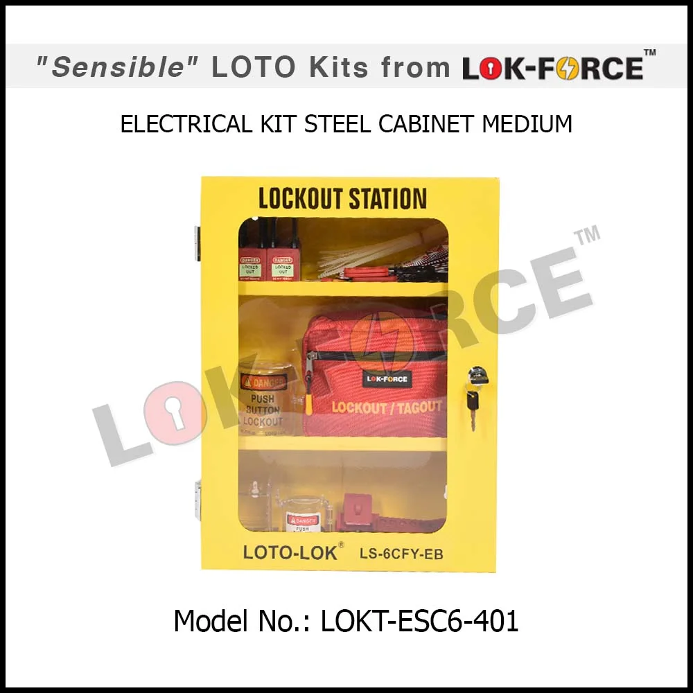 ELECTRICAL LOCKOUT TAGOUT KIT STEEL CABINET - MEDIUM. Model No: LOKT-ESC6-401