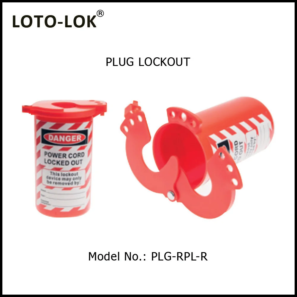 Plug Lockout, Electrical, Round, Color: Red. Model No: PLG-RPL-R