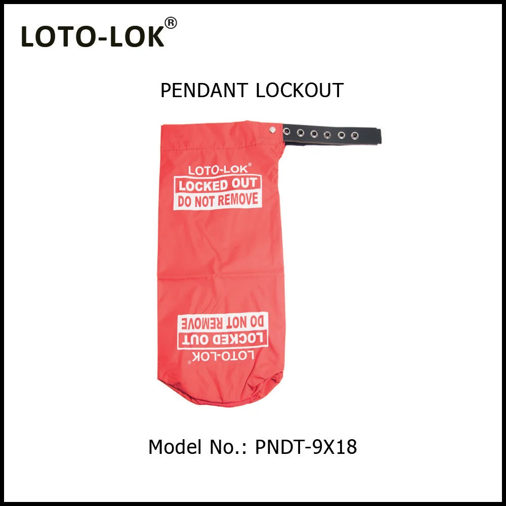 Pendant & Plug Lockout. Lockout Large Pendants. Color: Red, Size: Large. Model NO: PNDT?9X18