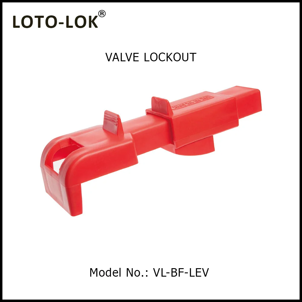 VALVE LOCKOUT - Butterfly construction. Color: Red. Model No: VL-BF-LEV