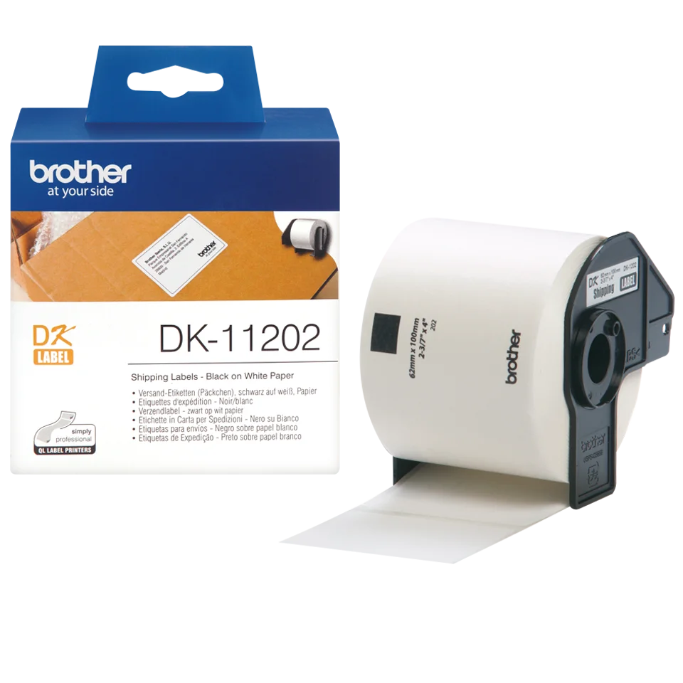 Brother DK11202 LABEL ROLL BLACK ON WHITE