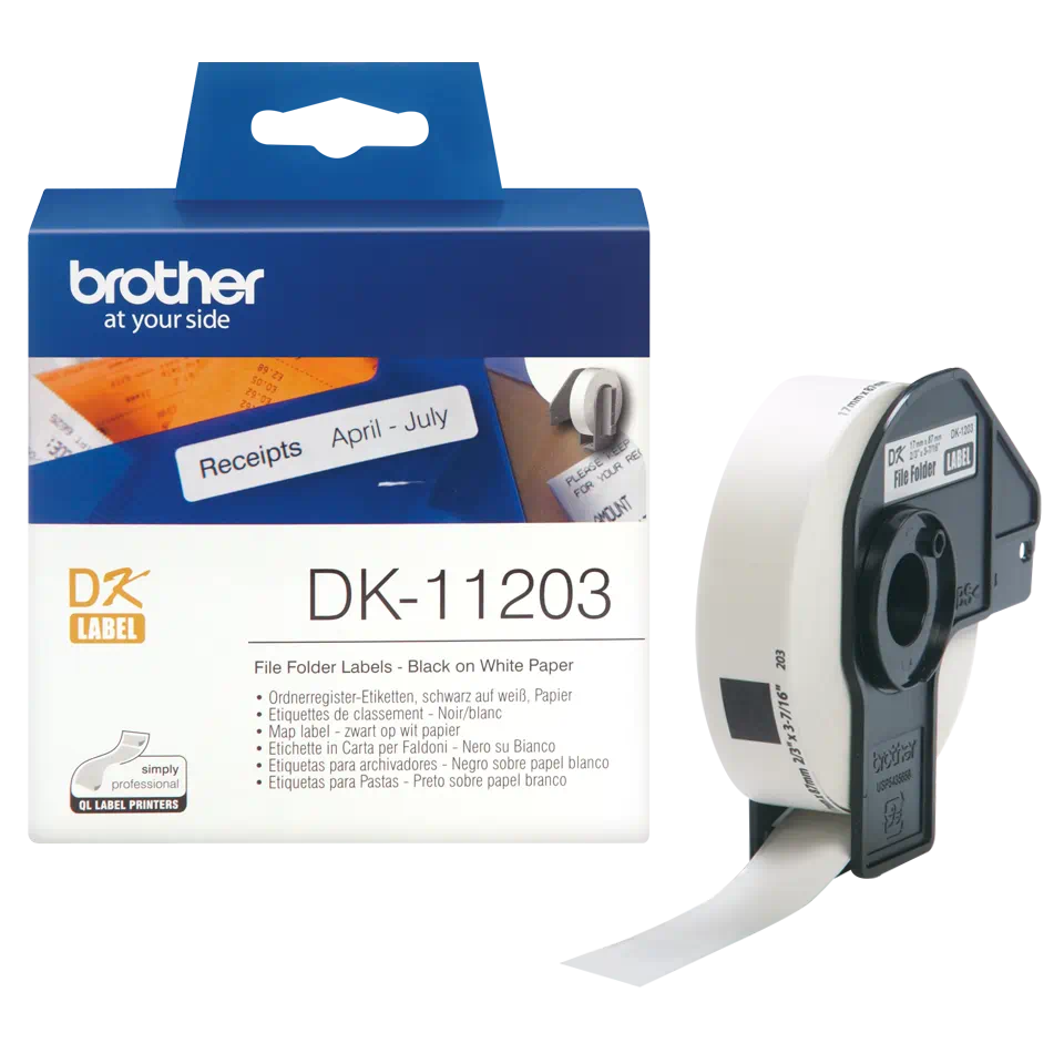 BROTHER DK11203 LABEL ROLL BLACK ON WHITE