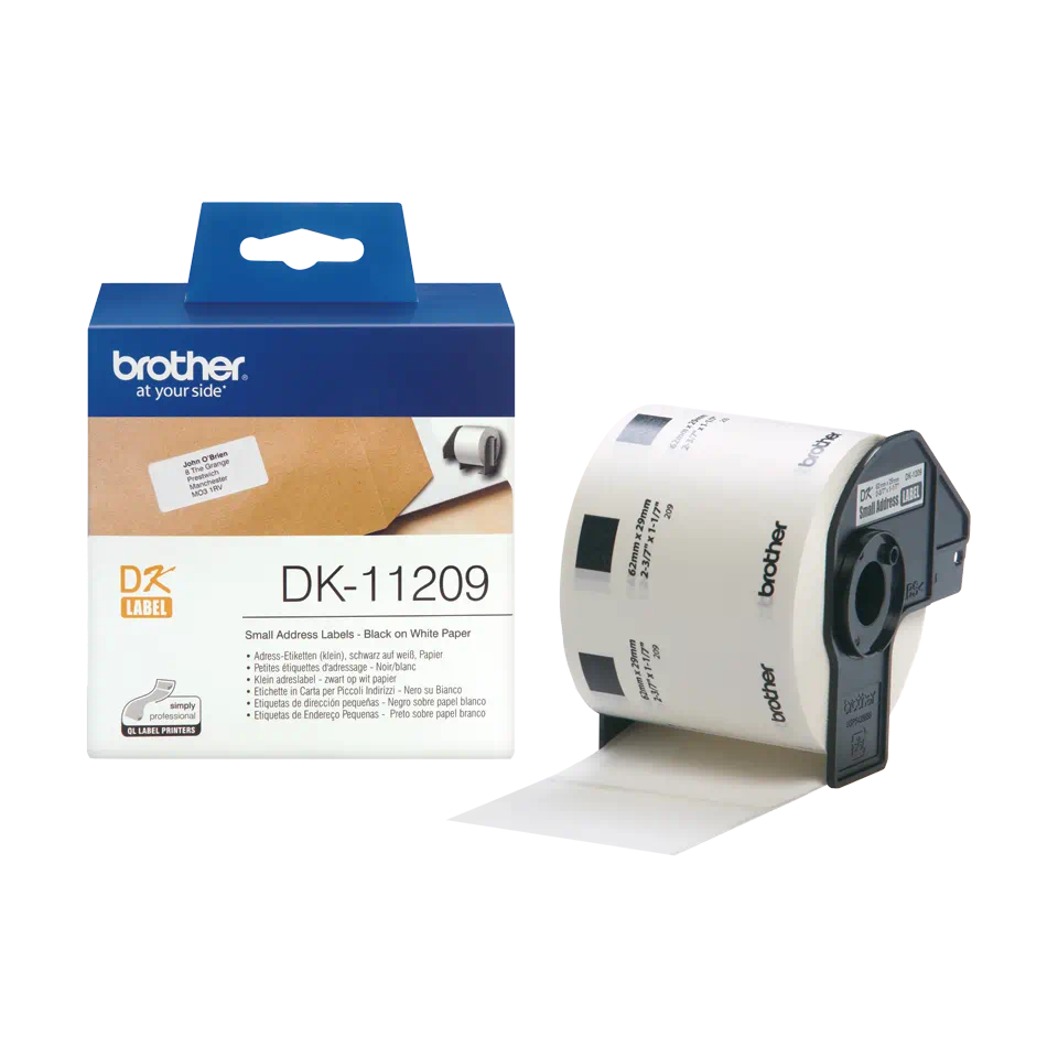 Brother DK11209 LABEL ROLL BLACK ON WHITE