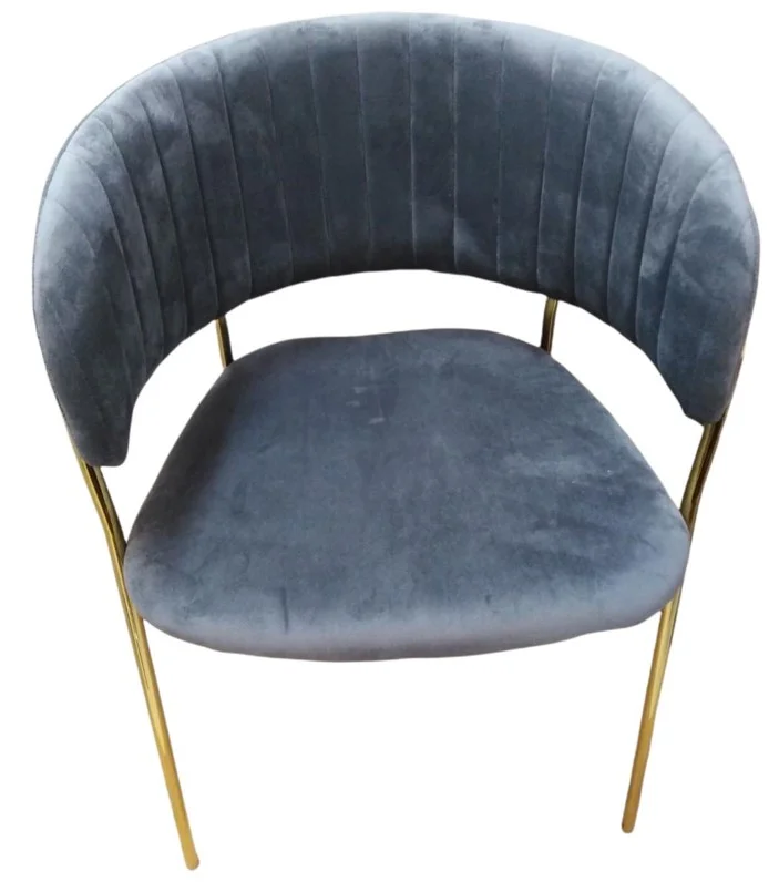 Four leg Fabric chair with metal leg Color Grey