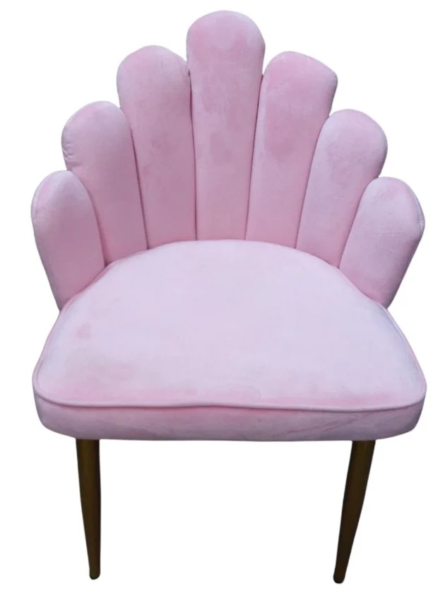 Four leg Fabric chair with metal leg Color Pink