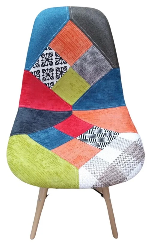 Four leg Fabric chair with wooden leg