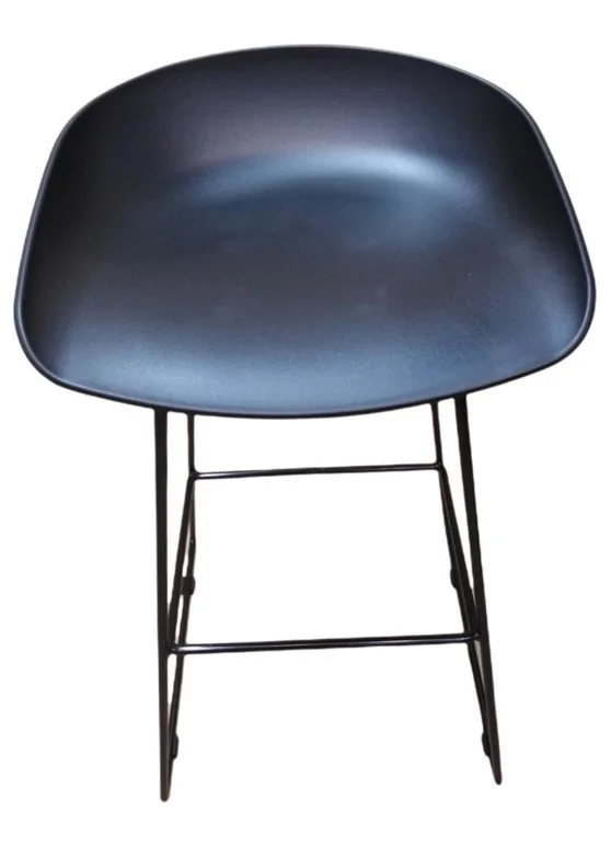 Plastic Bar Stool With metal leg Color Black