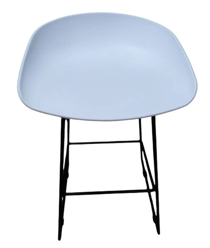 Plastic Bar Stool With metal leg Color White