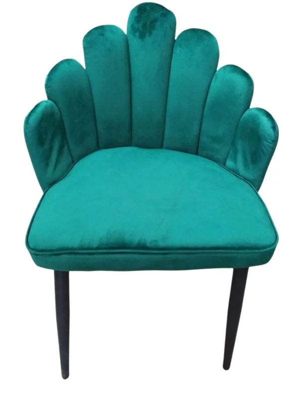 Four leg Fabric chair with metal leg Color Green