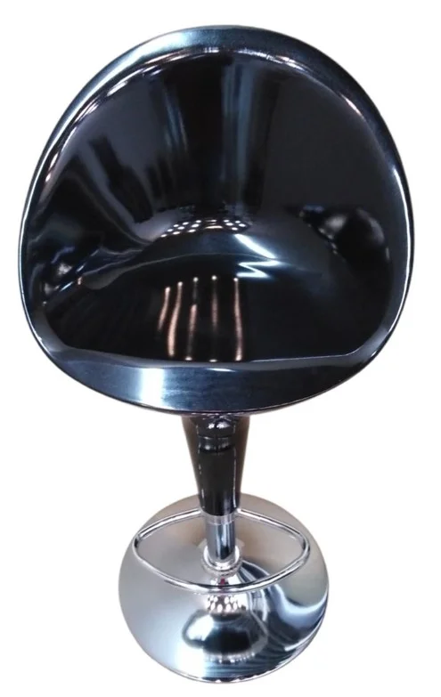 Bar stool ,chrome base with foot ring Color Black