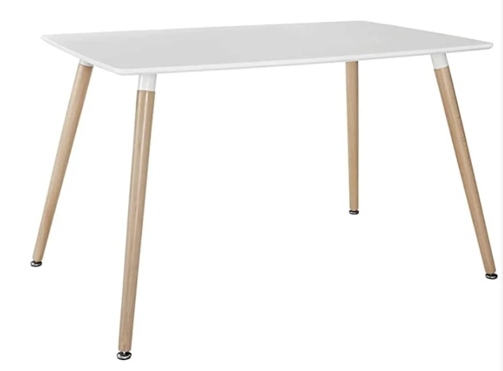 Dining Table wooden top with wooden leg Size:120 x 80 Color white