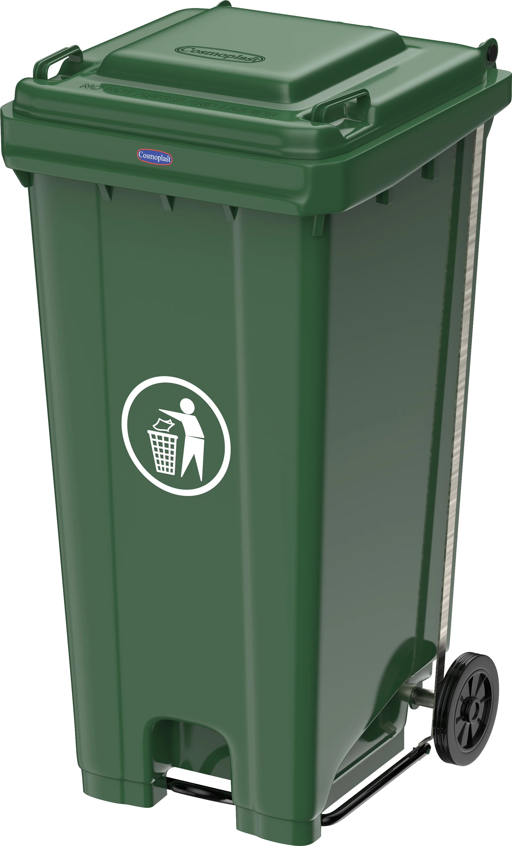 COSMOPLAST WASTE BIN Z 240L w/WHEELS& CNTL PEDAL IPHHXX014