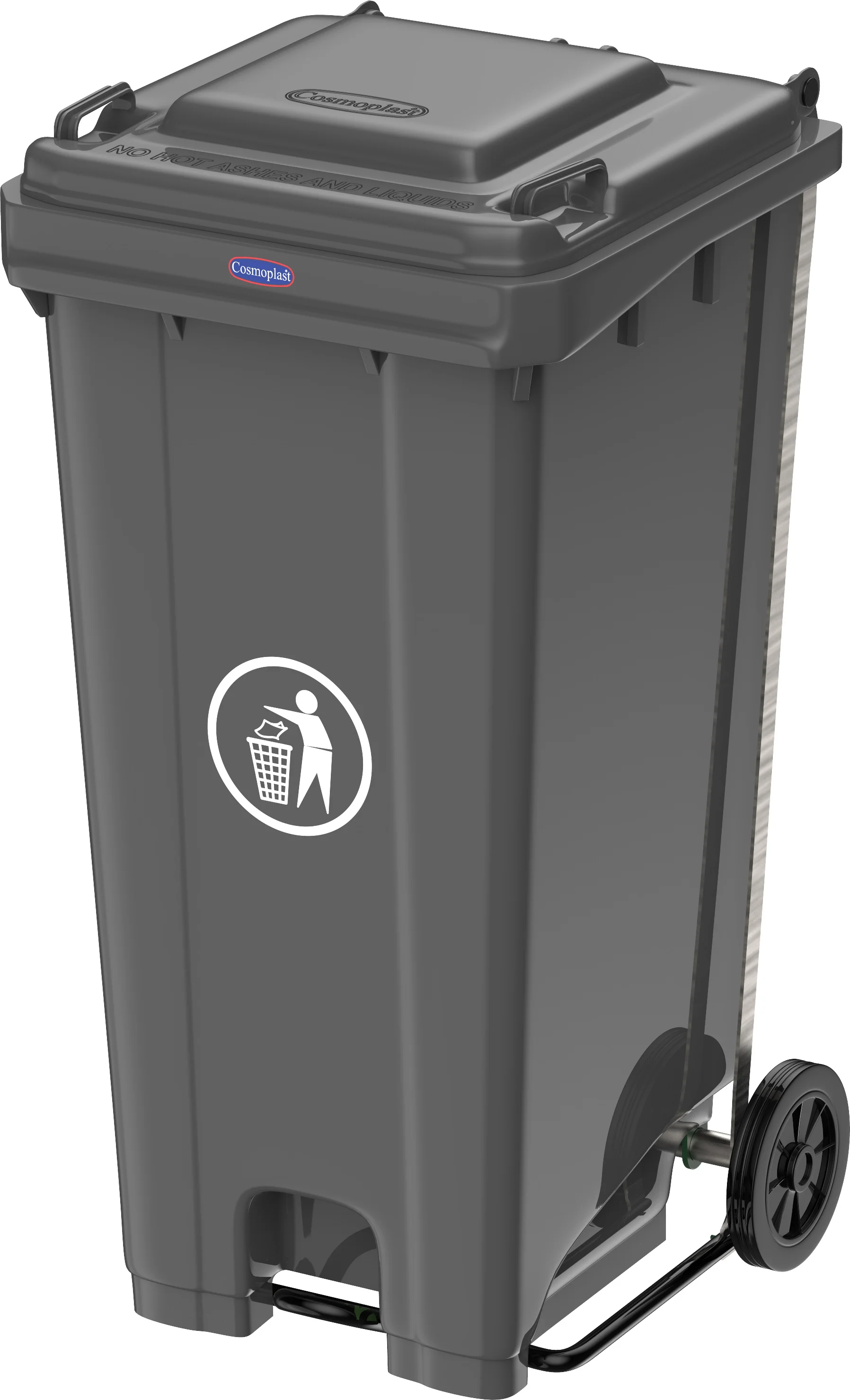 COSMOPLAST WASTE BIN Z 120L w/WHEELS& CNTL PEDAL IPHHXX015