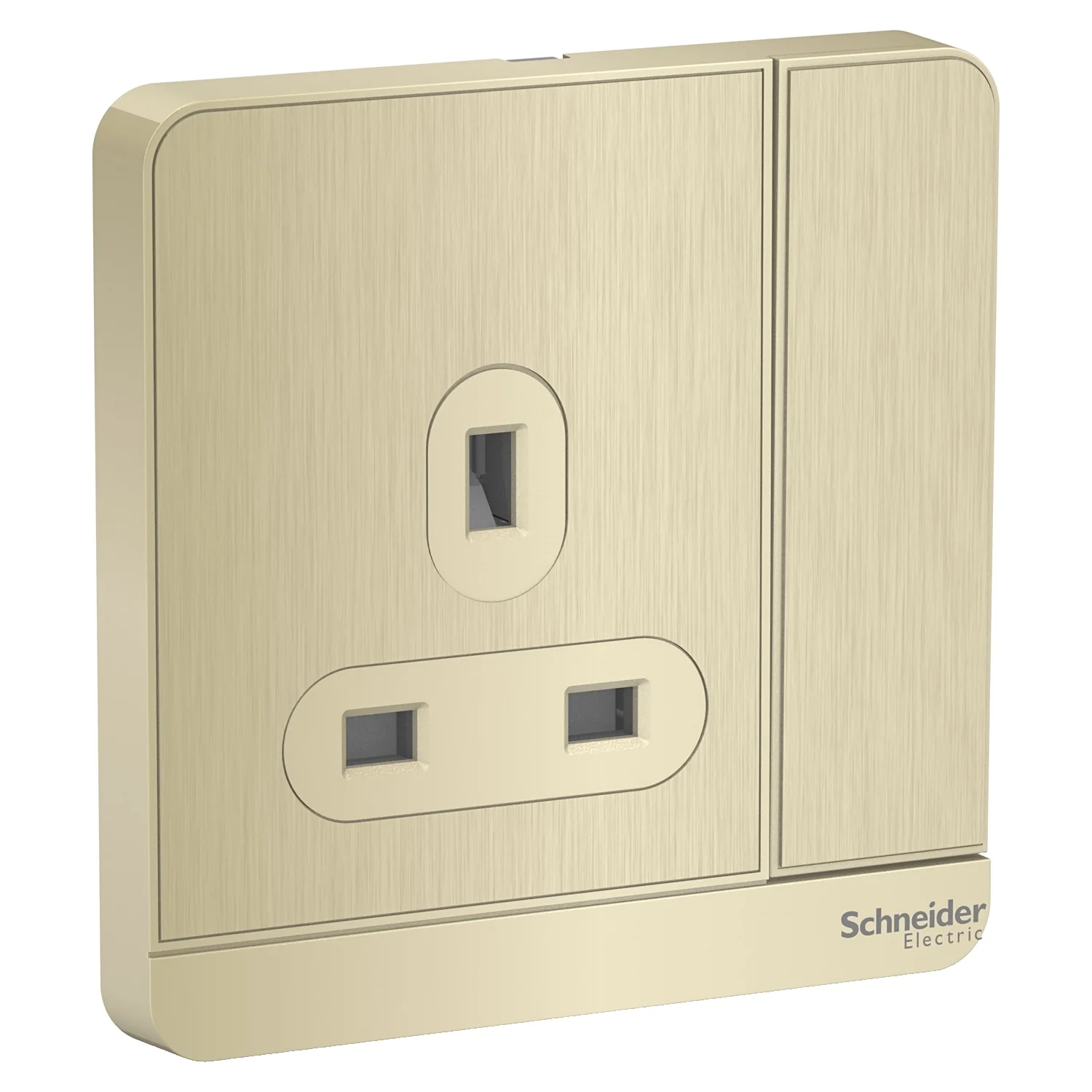 AvatarOn, switched socket, 3P, 13 A, 250 V, LED, Metal Gold Hairline