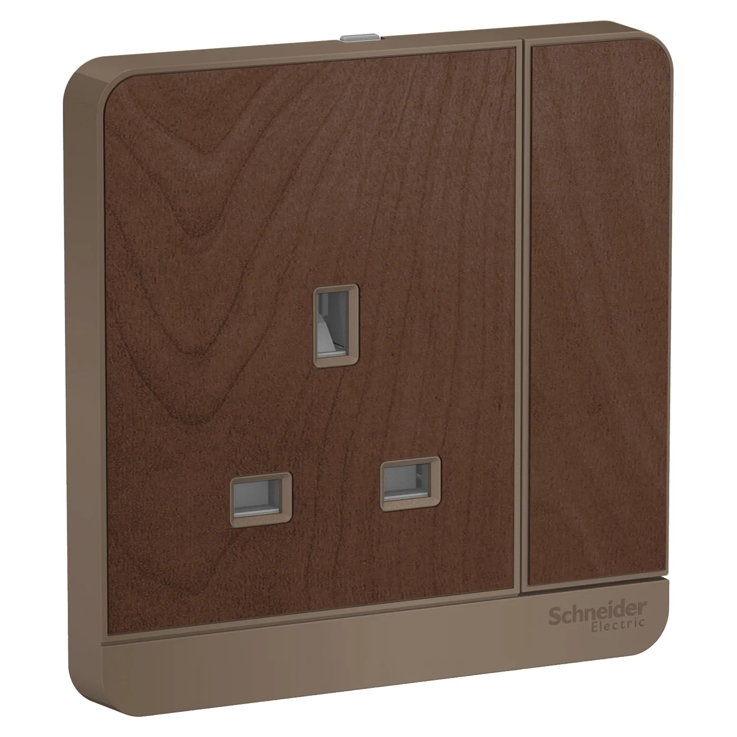 AvatarOn, switched socket, 3P, 13 A, 250 V, LED, Wood