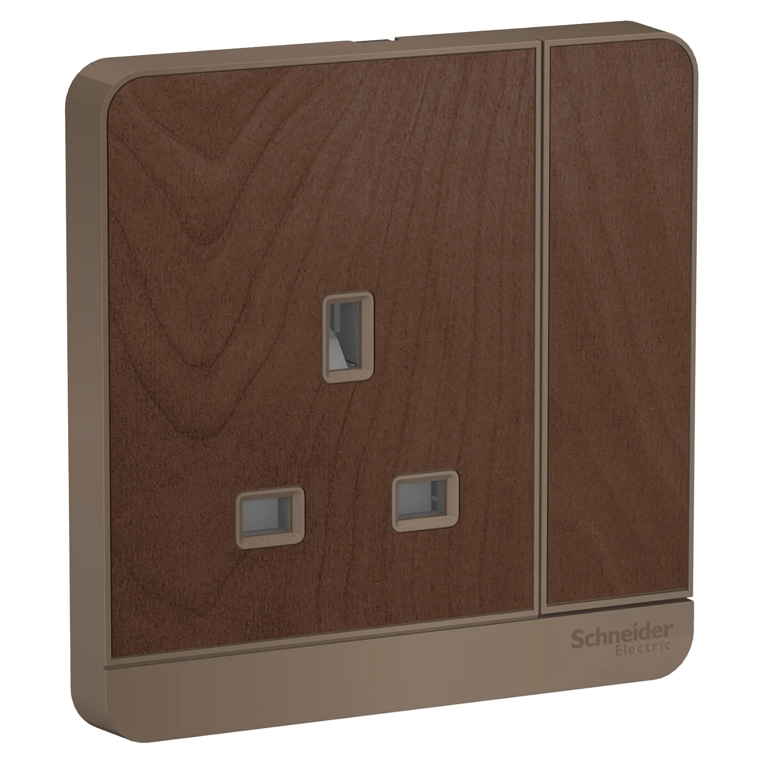 AvatarOn, switched socket, 3P, 13 A, 250 V, Wood