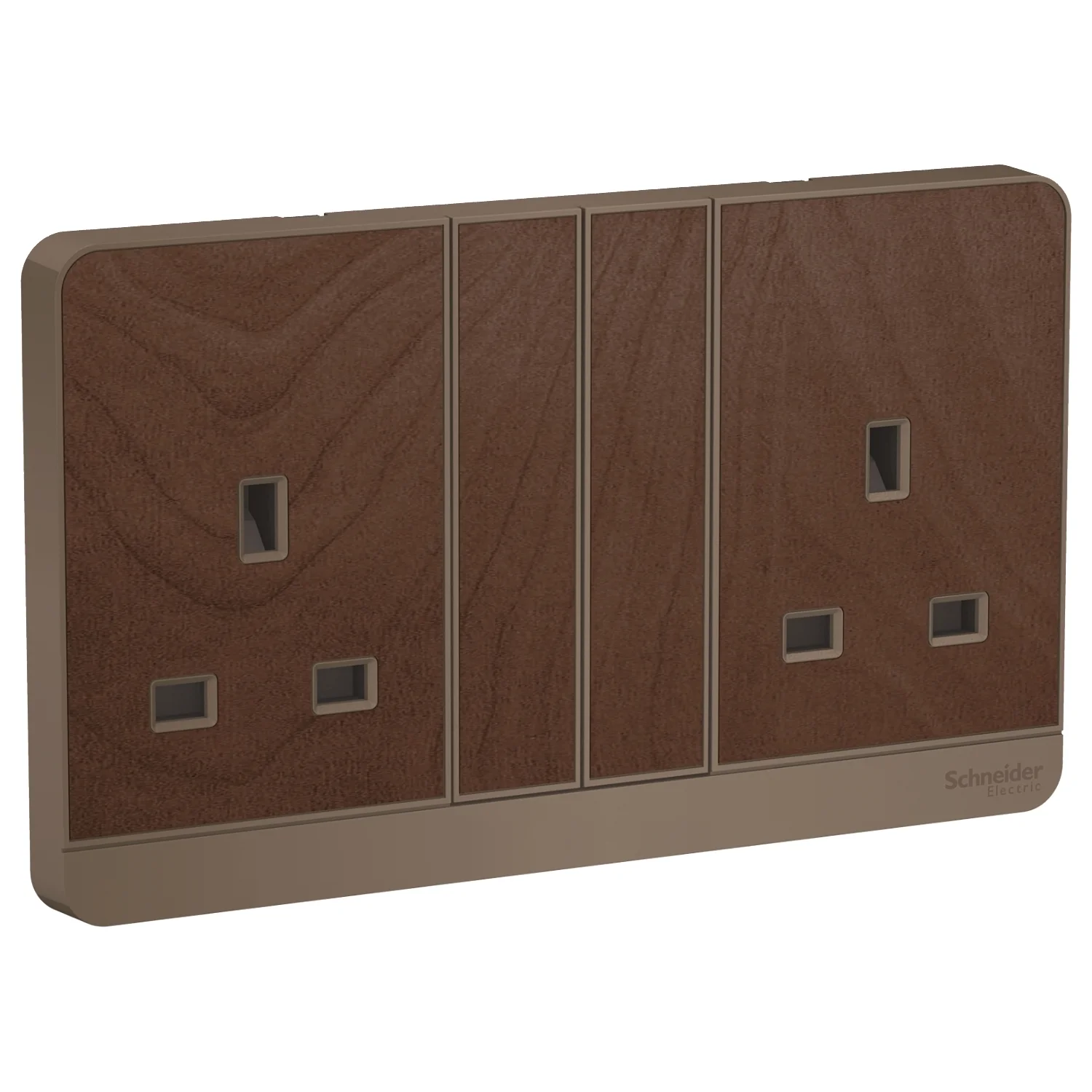 AvatarOn, 2 switched socket, 3P, 13 A, 250 V, Wood