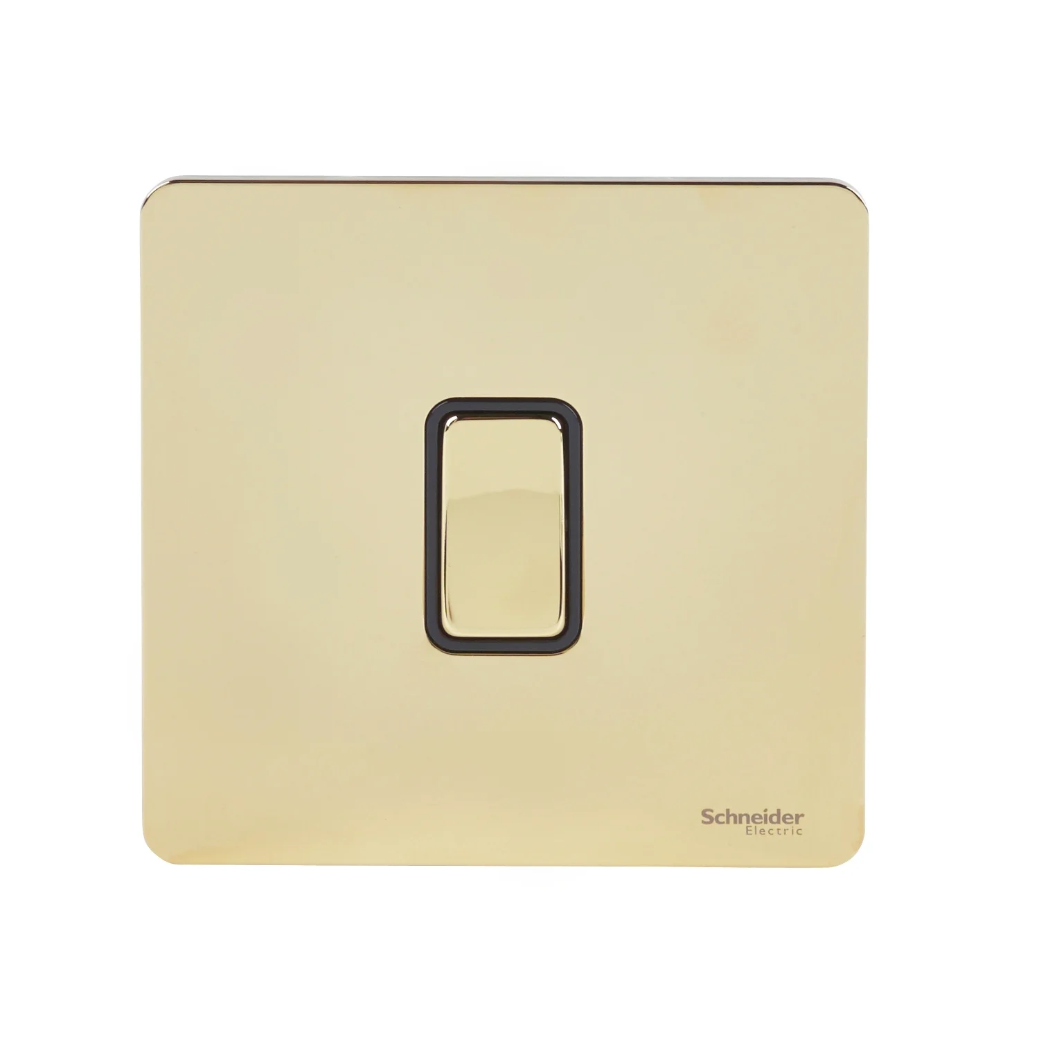 Ultimate Screwless flat plate - 1-pole 2-way plate switch - 1 gang - brass