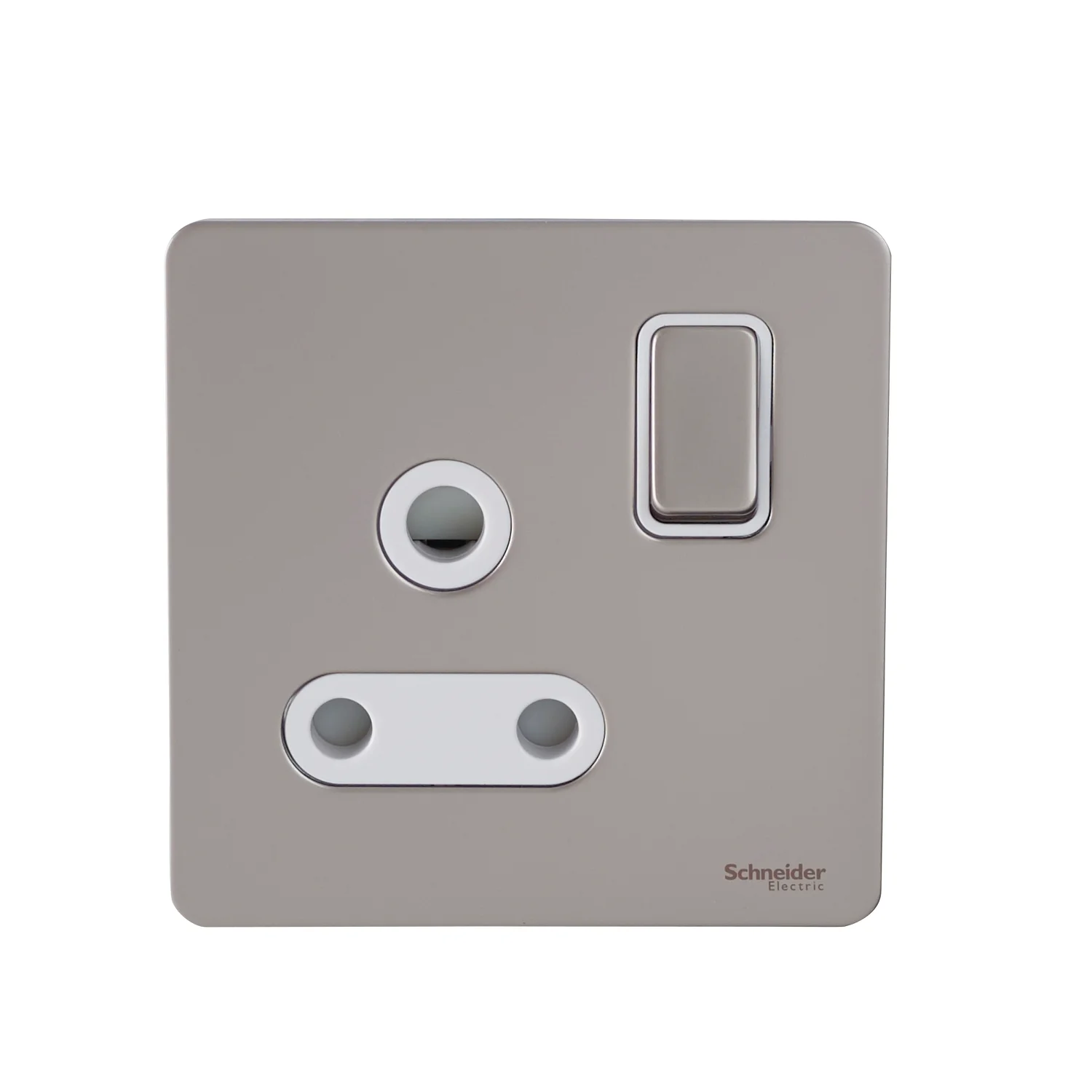 Ultimate Screwless flat plate - switched socket - 1 gang - pearl nickel