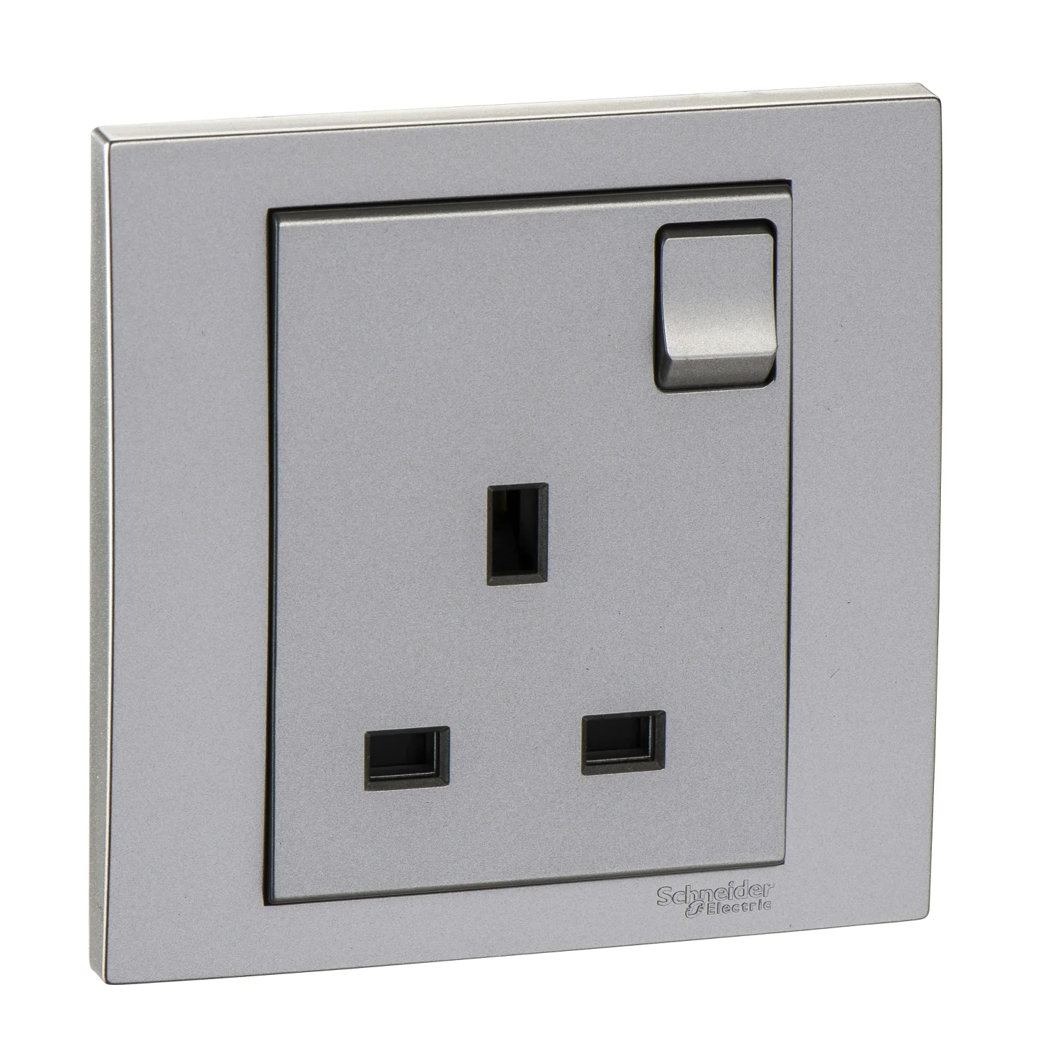 Vivace 13A 250V 1Gang Switched Socket,Aluminium Silver