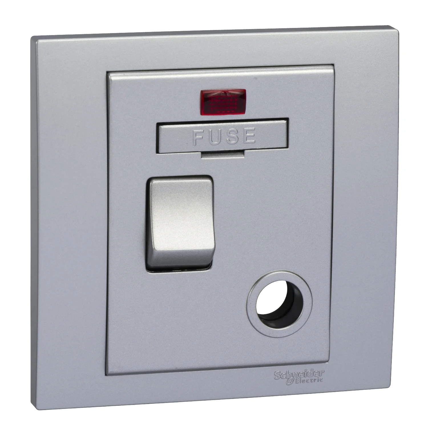 Vivace - switched fuse mechanism - 13 A 250 V - aluminium silver