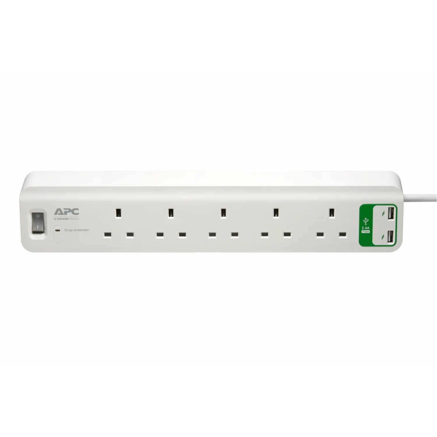 APC Home/Office SurgeArrest 5 outlets with 5V, 2.4A 2 port USB Charger 230V UK